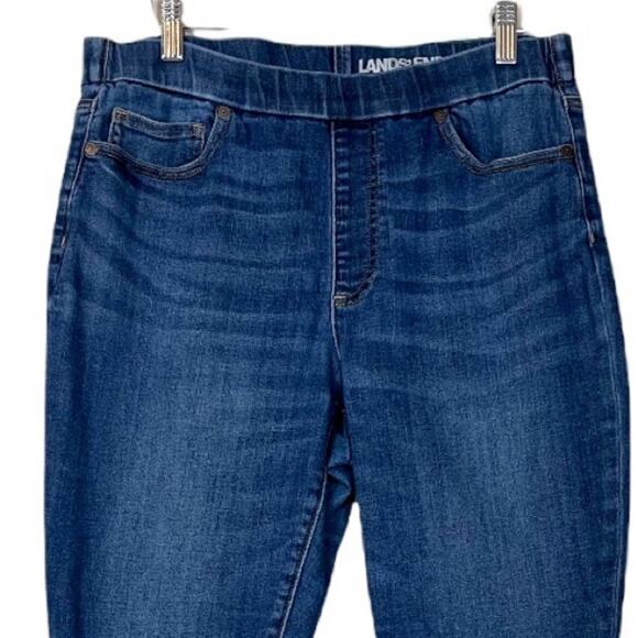 Lands’ End Semi High Rise Skinny Ankle Jeans Women’s Medium Blue Wash Size 12 - Picture 3 of 6
